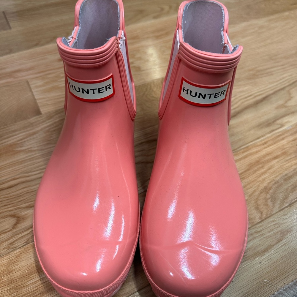 Hunter Pink Ankle Boots